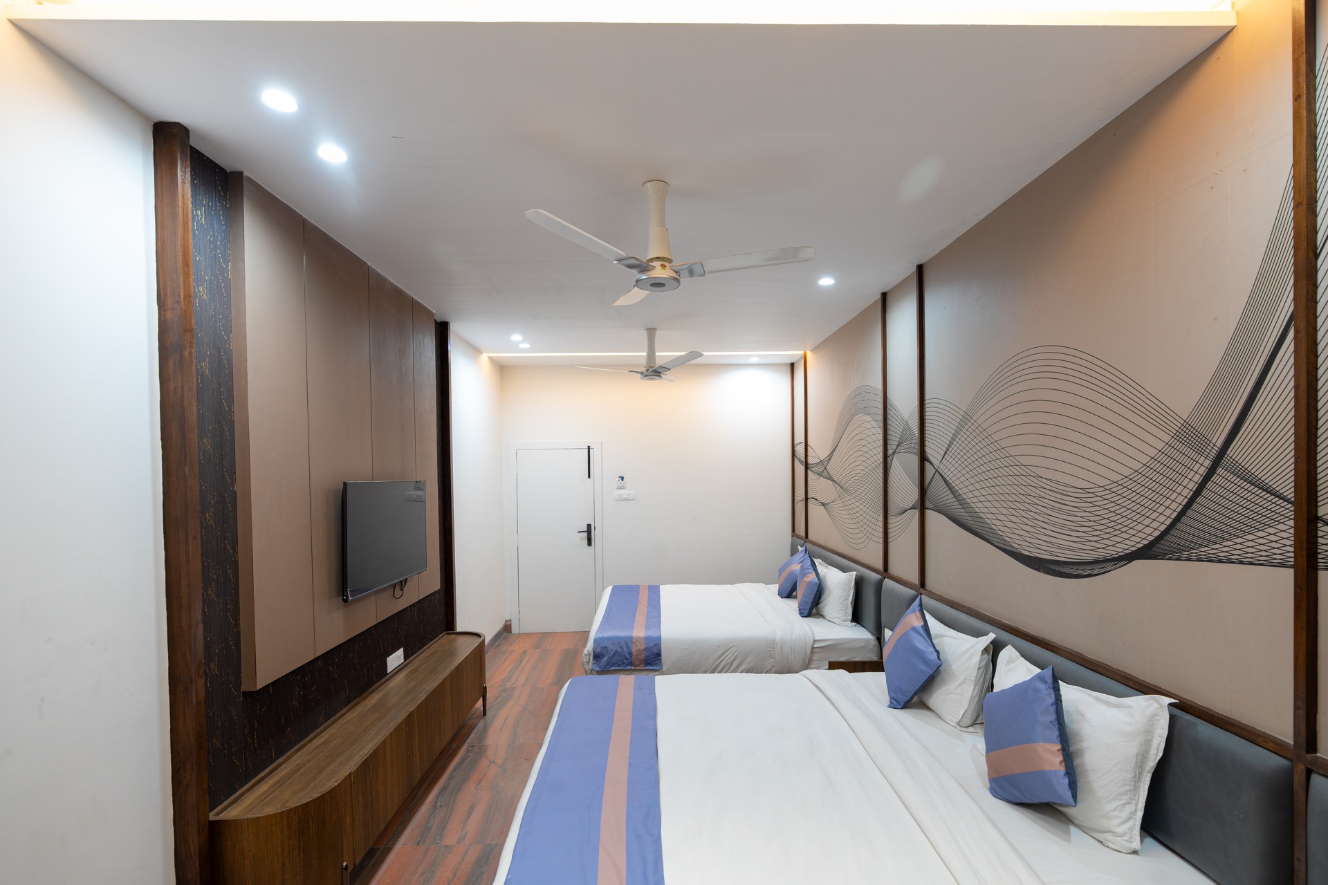 Family Room at Hotel Ramdev, looking towards the balcony