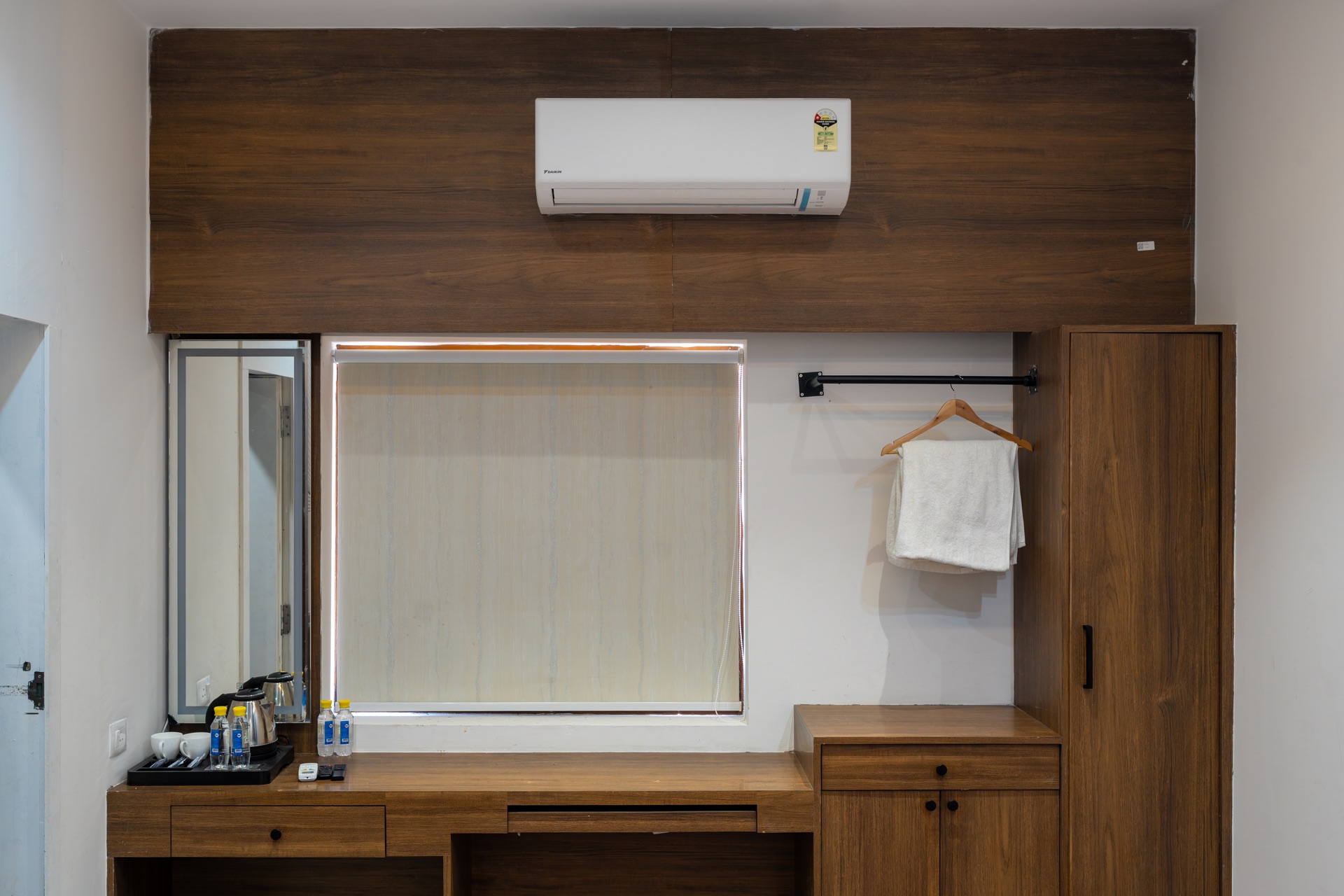 The Family Room's desk, wardrobe and kettle tray